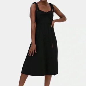 Halara Lace Up Split Hem Dance Midi Dress